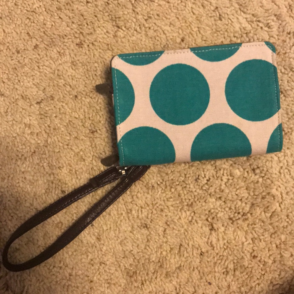 Polka dot wallet and phone wristlet